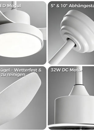 Ozeanos Deckenventilator KBS-4703 Weiss