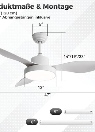 Ozeanos Deckenventilator KBS-4703 Weiss