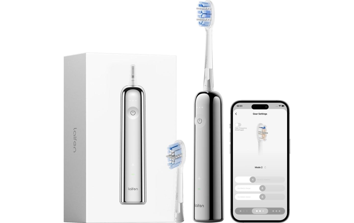 Laifen Elektrische Zahnbürste Wave Pro Edelstahl