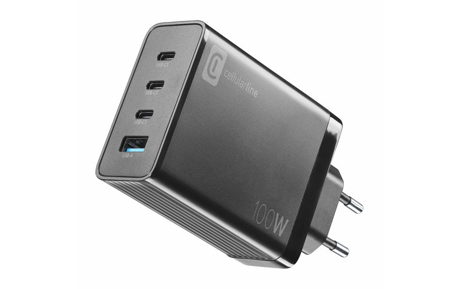 Cellular Line Nano 100 Watt, 4 Ports, GaN, Schwarz