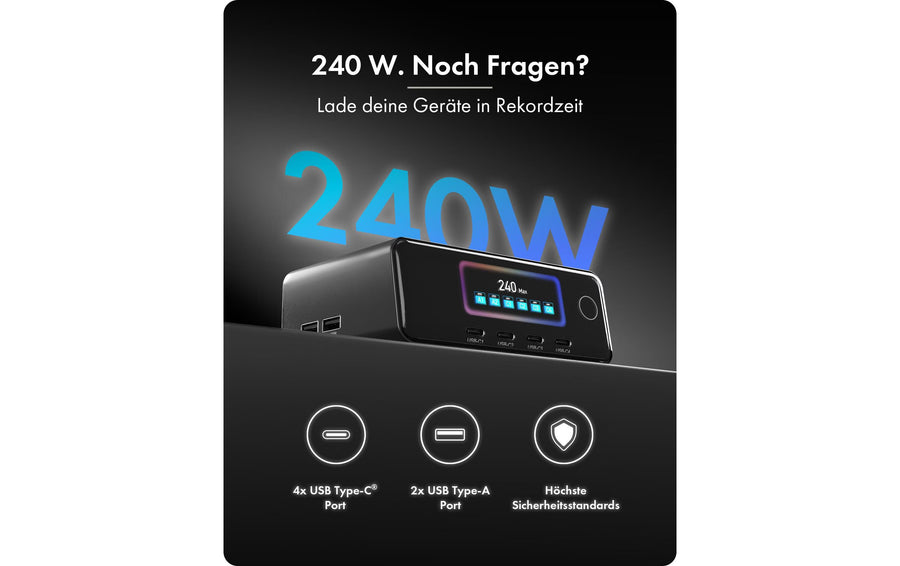 RAIDSONIC ICY BOX IB-PS2401 240 W GaN LCD-Display
