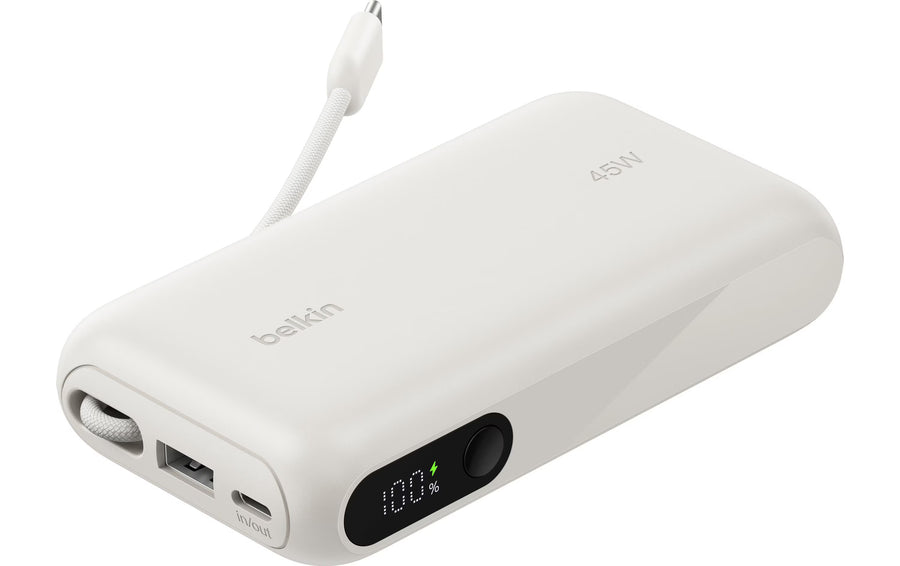 Belkin BoostCharge con display e cavo integrato Beige