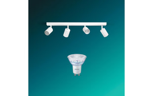 Philips Wyatt Aufbauspot 4x, ohne Leuchtmittel GU10, weiss