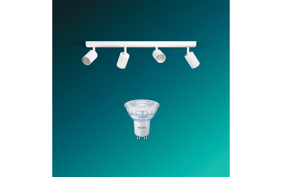 Philips Wyatt Faretto da superficie 4x, senza lampadina GU10, bianco