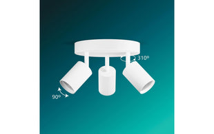 Philips Wyatt Aufbauspot 3x, rund ohne Leuchtmittel GU10, weiss