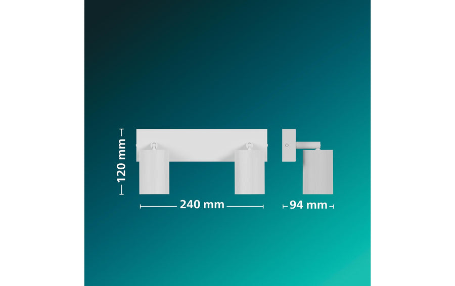 Philips Philips Wyatt Faretto da superficie set da 2 senza lampadina GU10, bianco