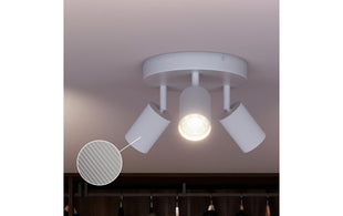 Philips Wyatt Aufbauspot 3x, rund ohne Leuchtmittel GU10, weiss