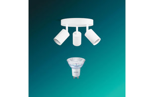 Philips Wyatt Aufbauspot 3x, rund ohne Leuchtmittel GU10, weiss