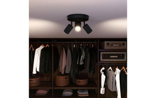 Philips Wyatt Aufbauspot 3x, rund ohne Leuchtmittel GU10, schwarz