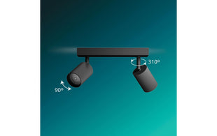 Philips Wyatt Aufbauspot 3x, rund ohne Leuchtmittel GU10, schwarz