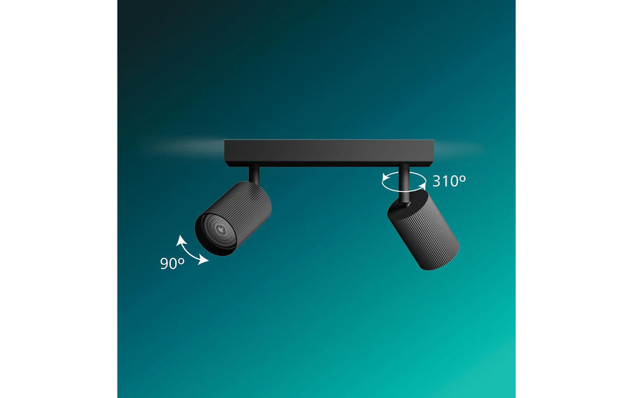 Philips Wyatt Faretto da superficie 3x, rotondo senza lampadina GU10, nero