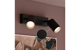 Philips Philips Wyatt Aufbauspot 2er ohne Leuchtmittel GU10, schwarz