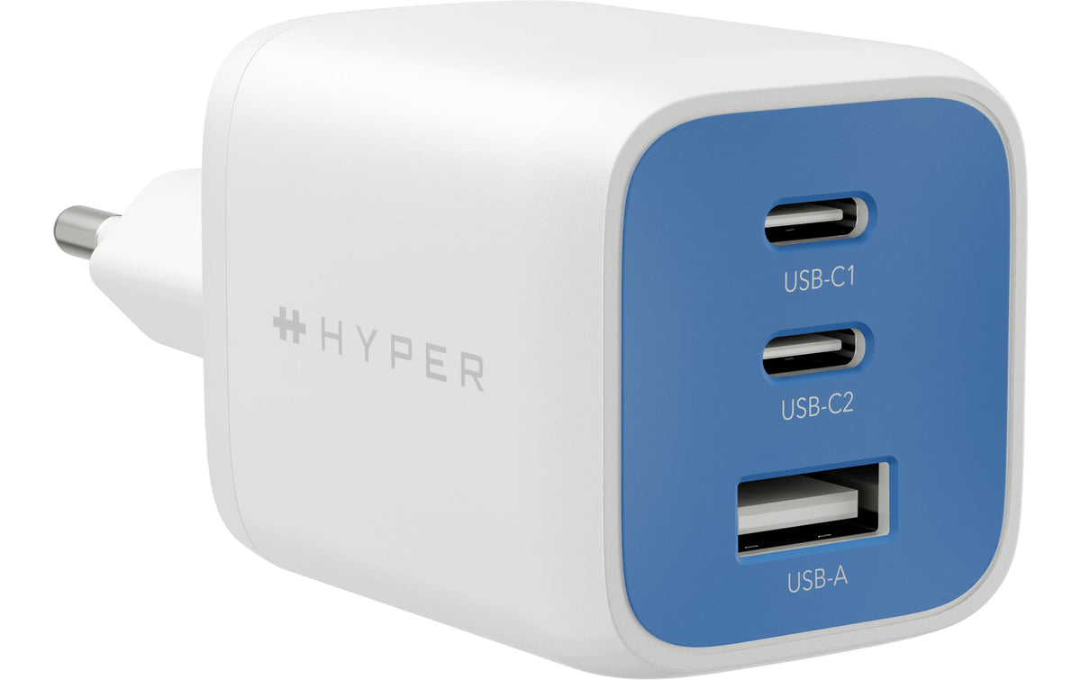 HYPER USB-Wandladegerät Flex GaN 65 W 2x USB-C 1x USB-A