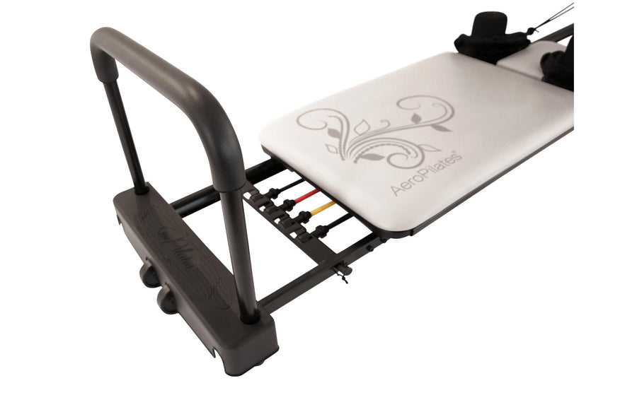 Aero Pilates Reformer 435 Plus mit ausgestellter Fussstange Grau