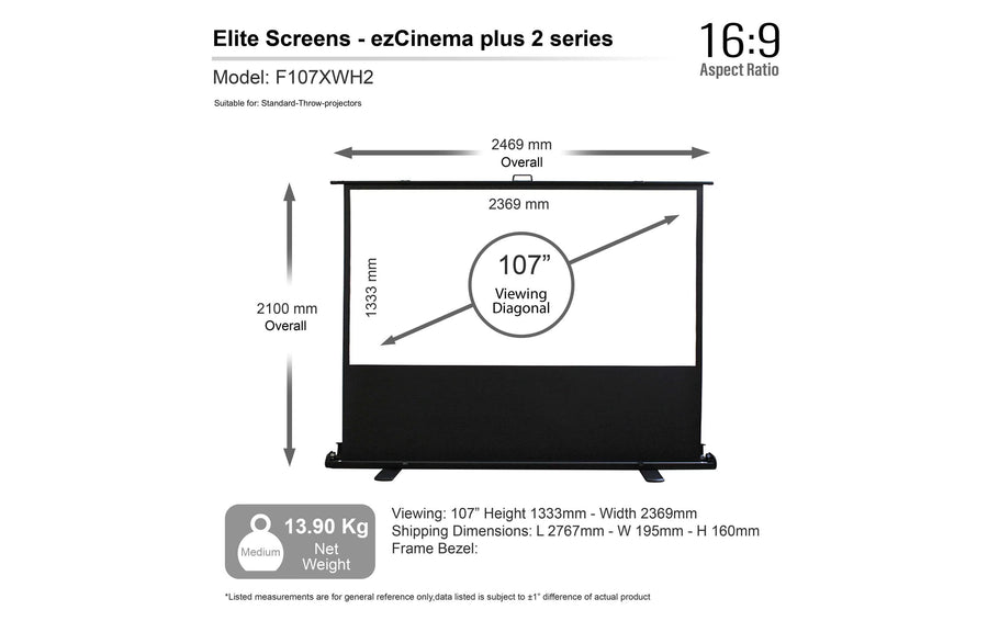 Elite Screens Mobile Leinwand ezCinema Plus 2 F107XWH2 237x133.5 cm 16:9