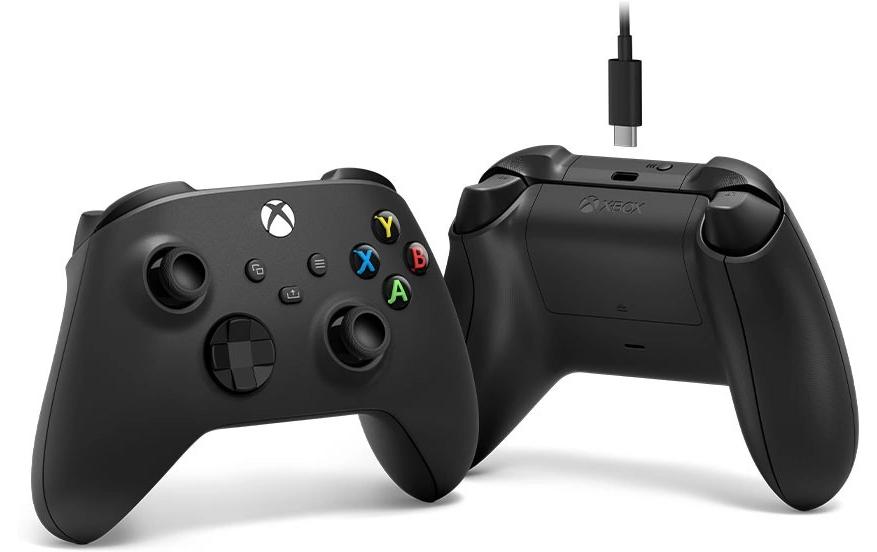 Microsoft Wireless Controller Carbon Black, con USB-C cavo