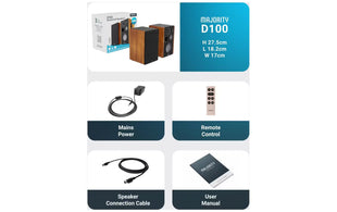 Majority D100 Aktiv Holzgehäuse 100 W Bluetooth 5.3