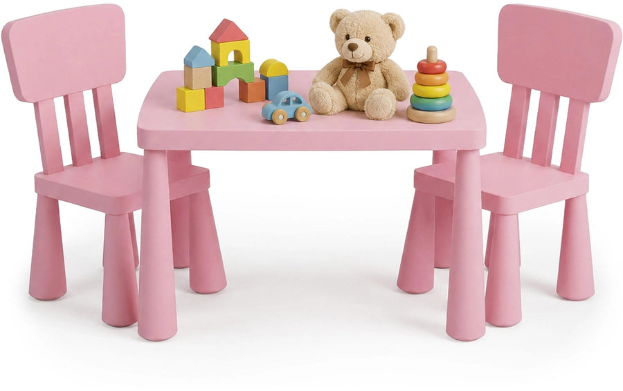 relaxdays Kindersitzgruppe 3-teilig, Kunstoff, Rosa - Foto 1
