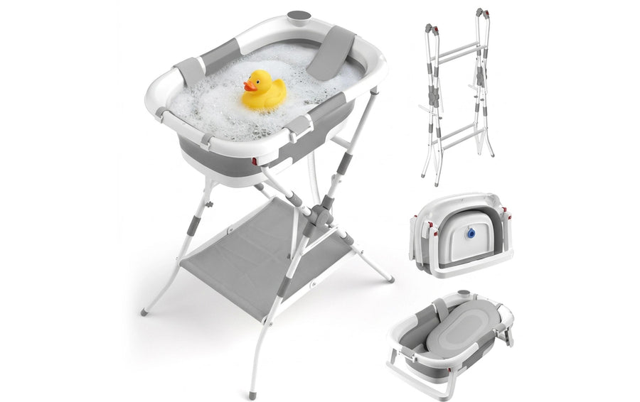 relaxdays Babybadewanne Grau/Weiss