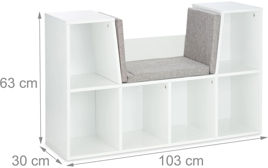 relaxdays Kinderregal, Weiss / Grau, 6 Fächer - Foto 2