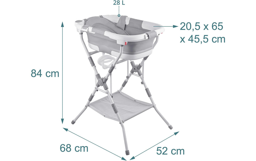 relaxdays Babybadewanne Grau/Weiss