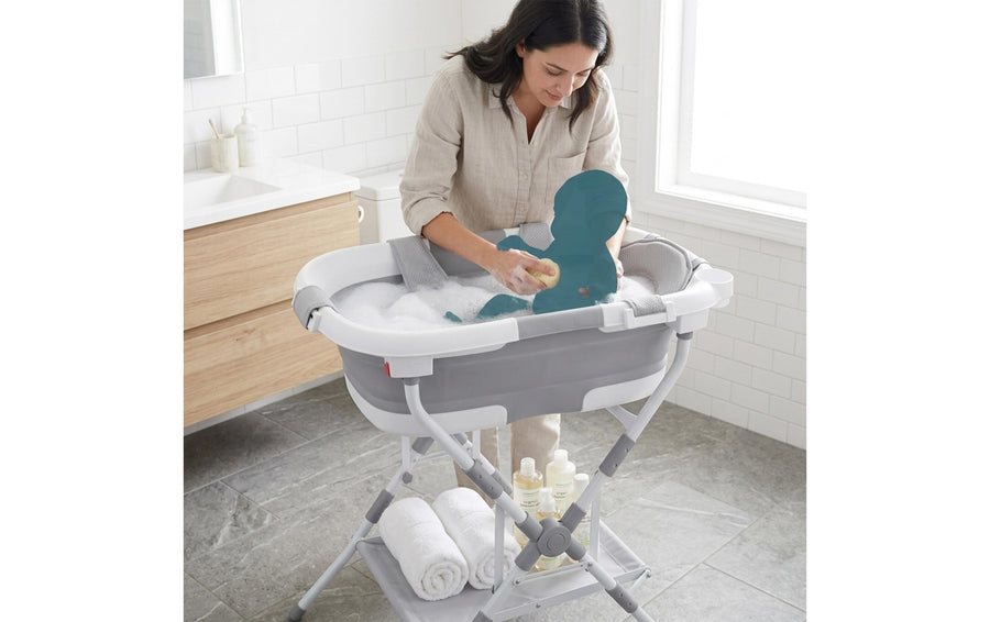 relaxdays Babybadewanne Grau/Weiss