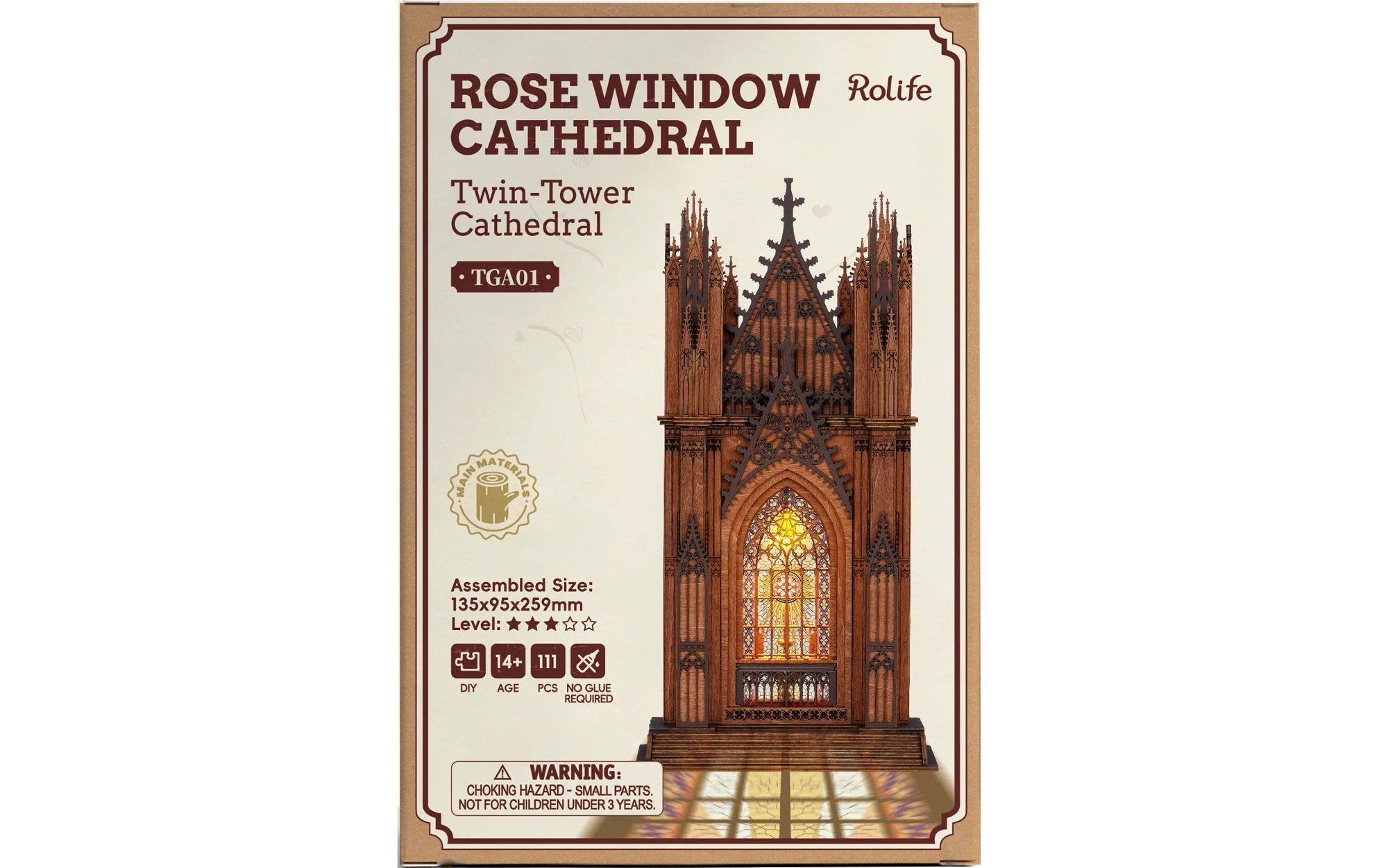 Rolife Rolife Twin-Tower Cathedral Holzpuzzle Holzmodellbausatz