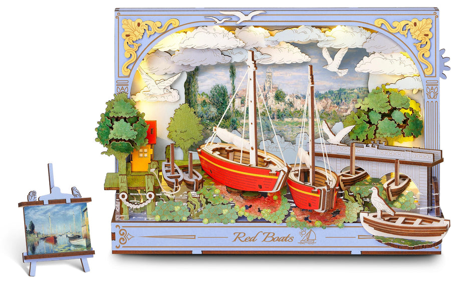 Rowood Rowood Red Boats 3D-Wandbild Holz - Foto 2