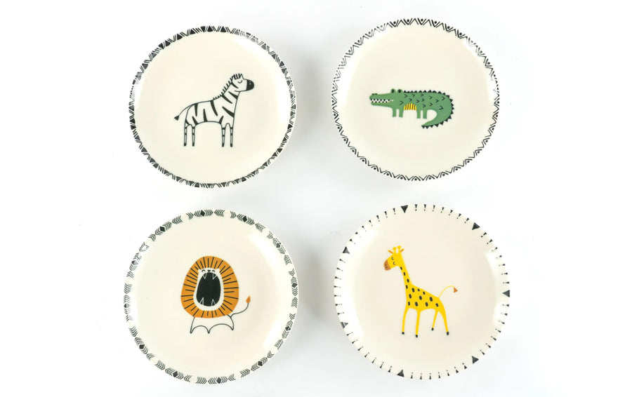 creaTable Safari Steinzeug Rund Flach Mehrfarbig 21 cm