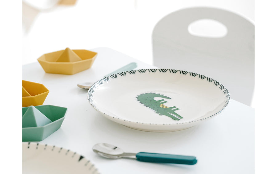 creaTable Safari Steinzeug Rund Flach Mehrfarbig 21 cm
