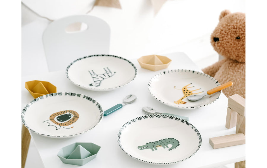 creaTable Safari Steinzeug Rund Flach Mehrfarbig 21 cm