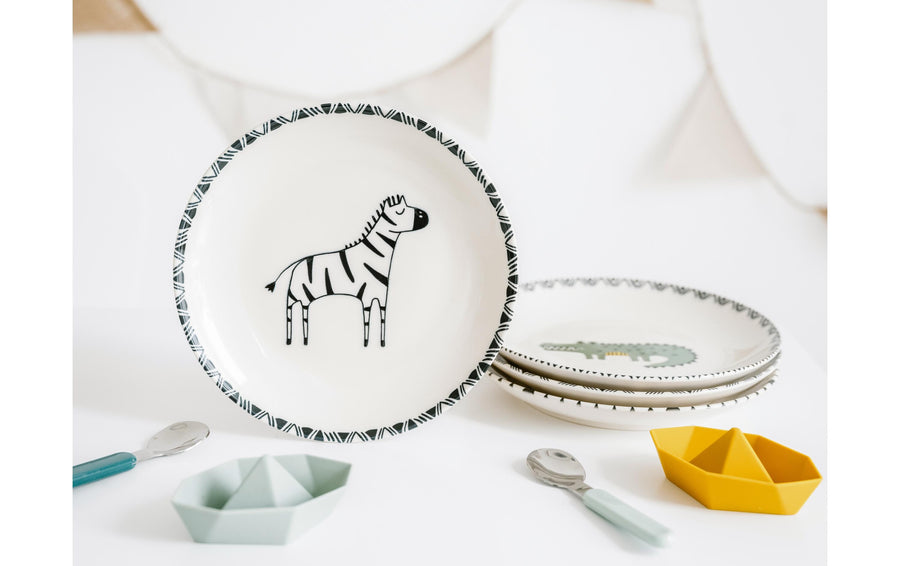 creaTable Safari Steinzeug Rund Flach Mehrfarbig 21 cm