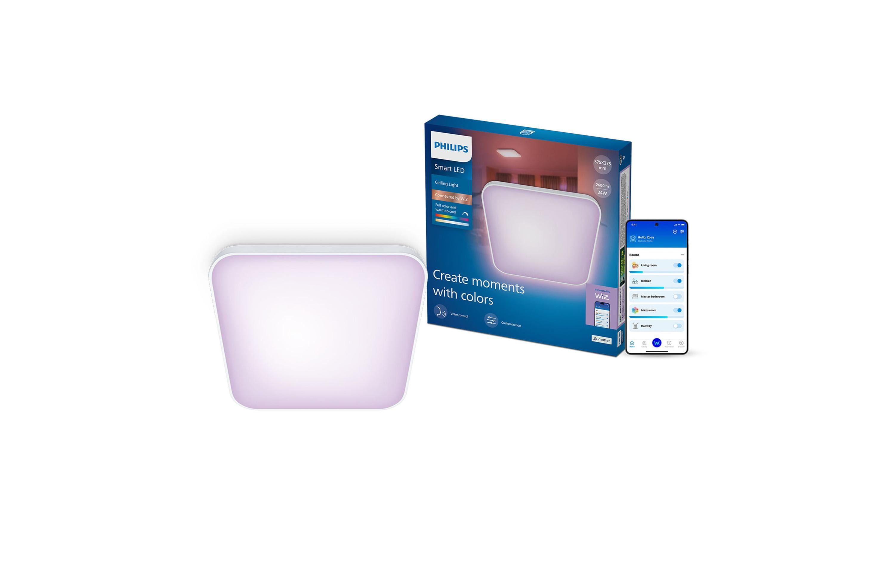 Philips Smart Lighting Smarte Deckenleuchte Rechteckig, 2600 Lumen, Farbwechsel