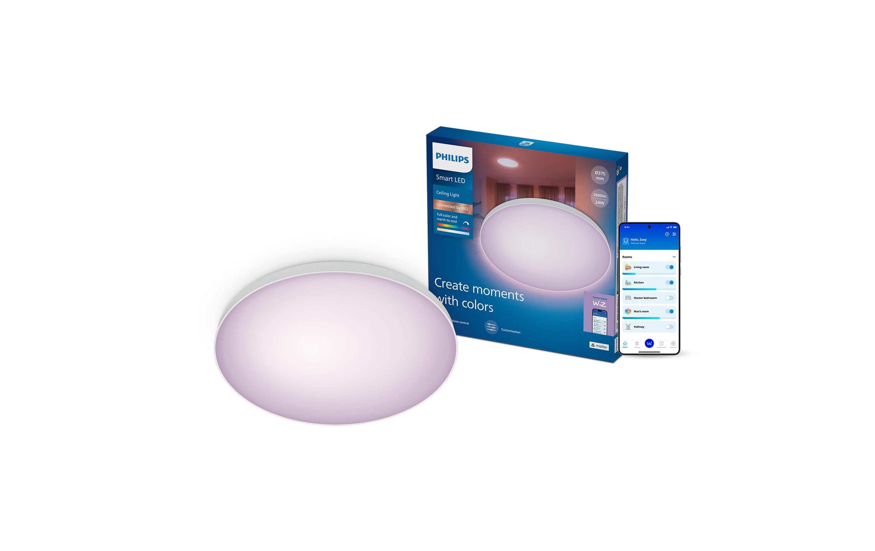 Philips Smart Lighting Smarte Deckenleuchte Rund, 2600 Lumen, Farbwechsel