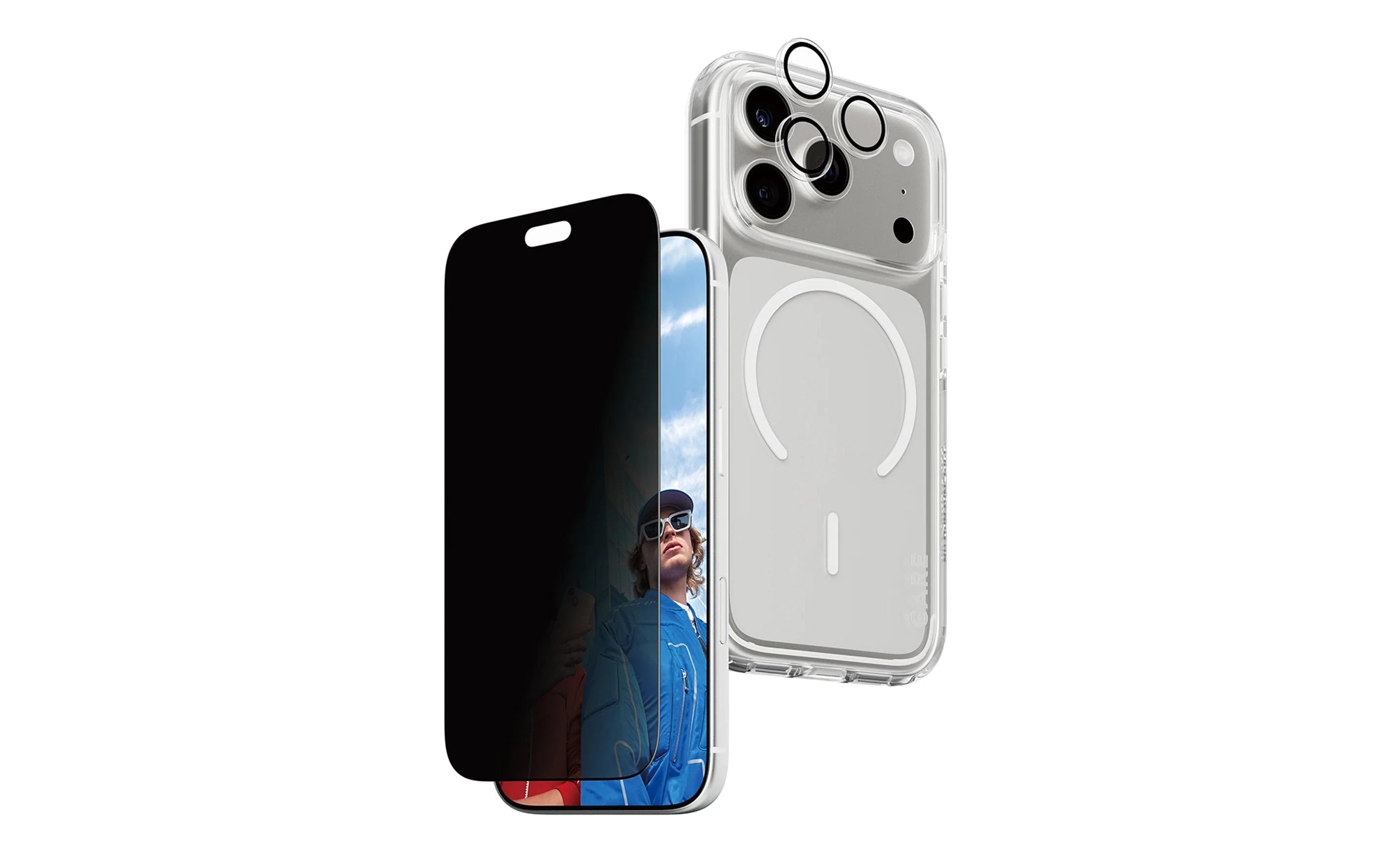 CARE iPhone 18 Pro Bildschirmfolie, Blickschutzfilter, 3-in-1