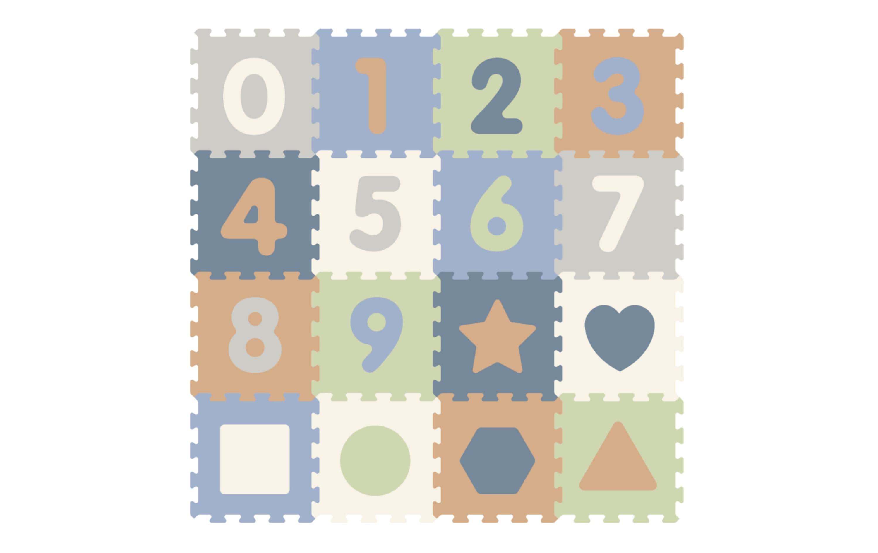 Tadu Puzzlematte Mera, 120 x 120 x 1 cm, Mint/Hellblau