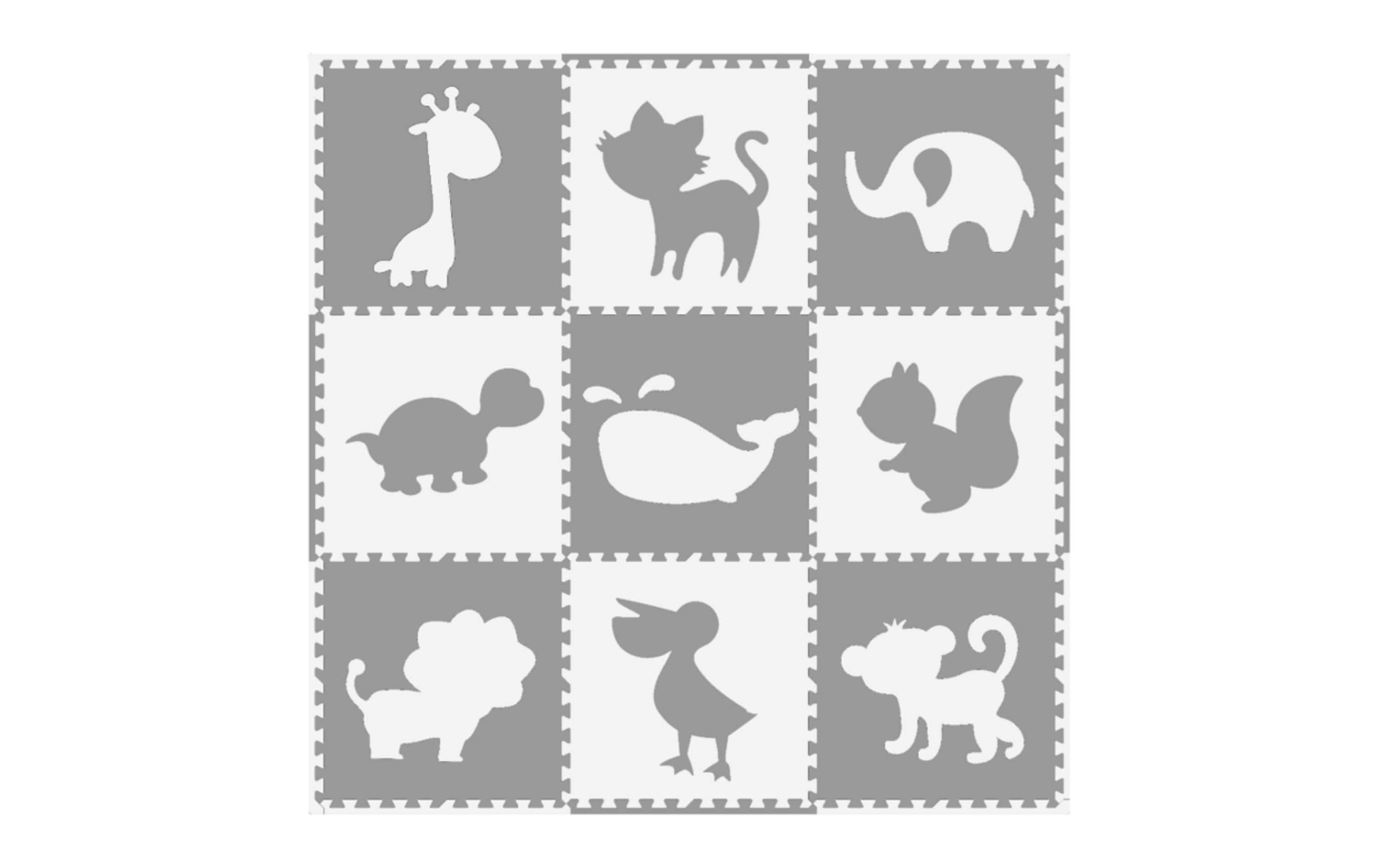 Tadu Puzzlematte Animalo, 184.5 x 184.5 x 1 cm, grau