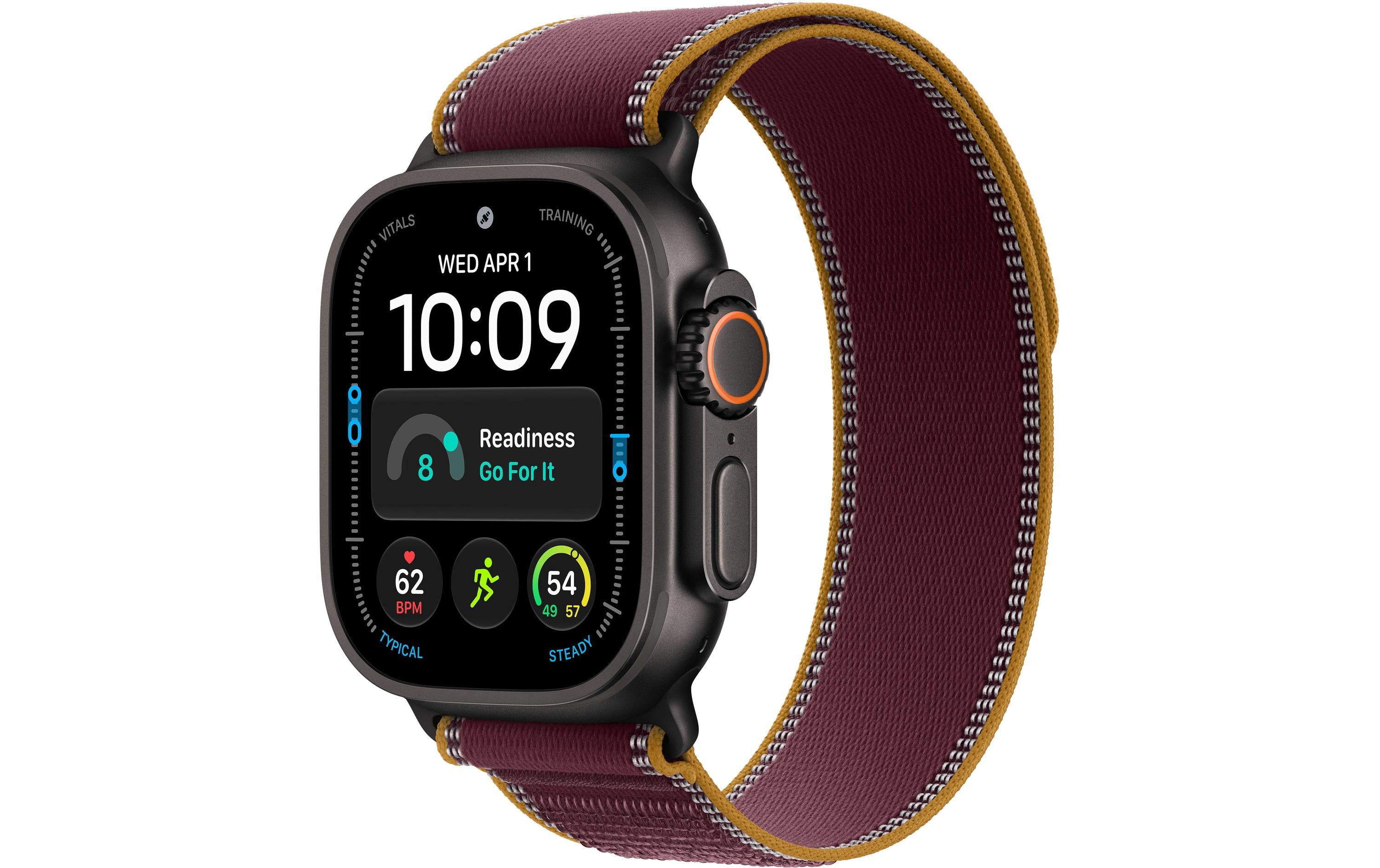 Apple Watch Ultra 4 Black Titanium Burgundy Trail Loop M/L