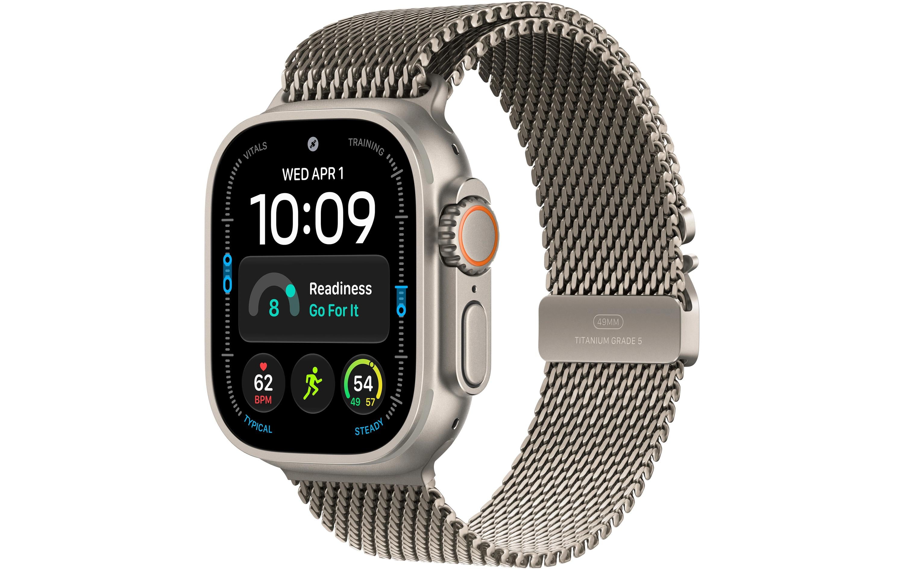 Apple Watch Ultra 4 Natural Titanium Milanese Loop L