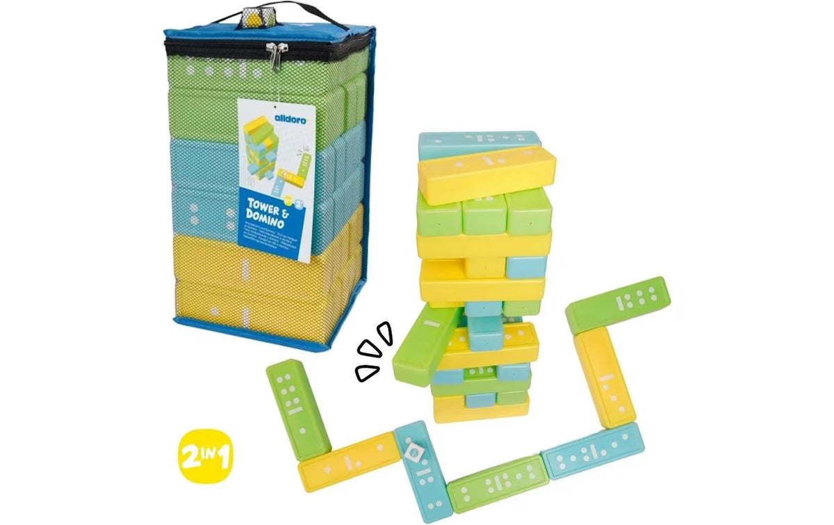 alldoro XXL 2 in 1 Set – Wackelturm & Domino XXL, 2 in 1 Set