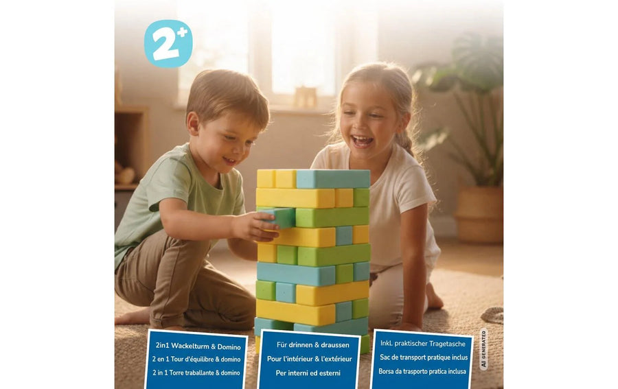 alldoro XXL 2 in 1 Set – Wackelturm & Domino XXL, 2 in 1 Set