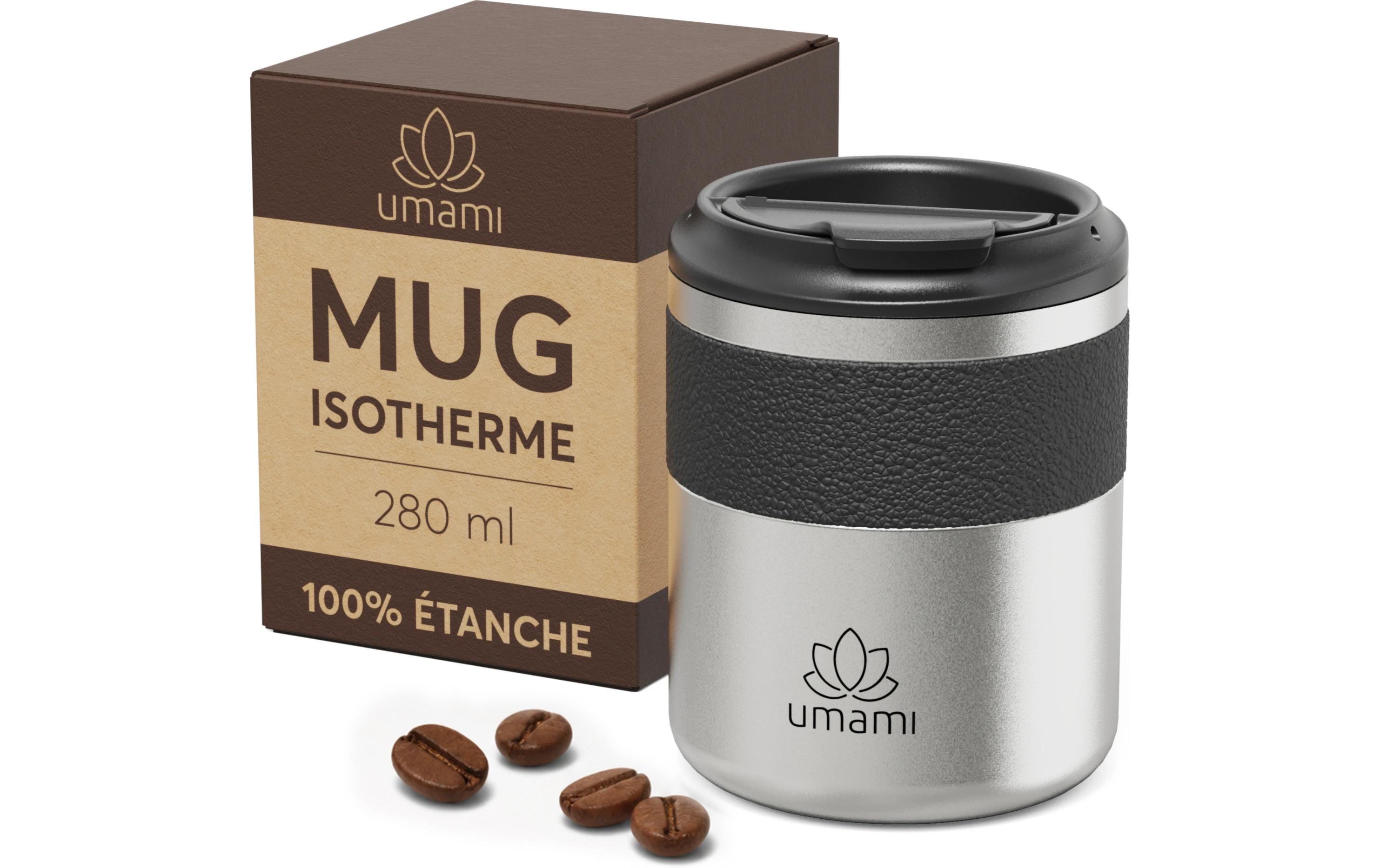 Umami Thermobecher Schwarz & Metall 280 ml 280 ml, Schwarz