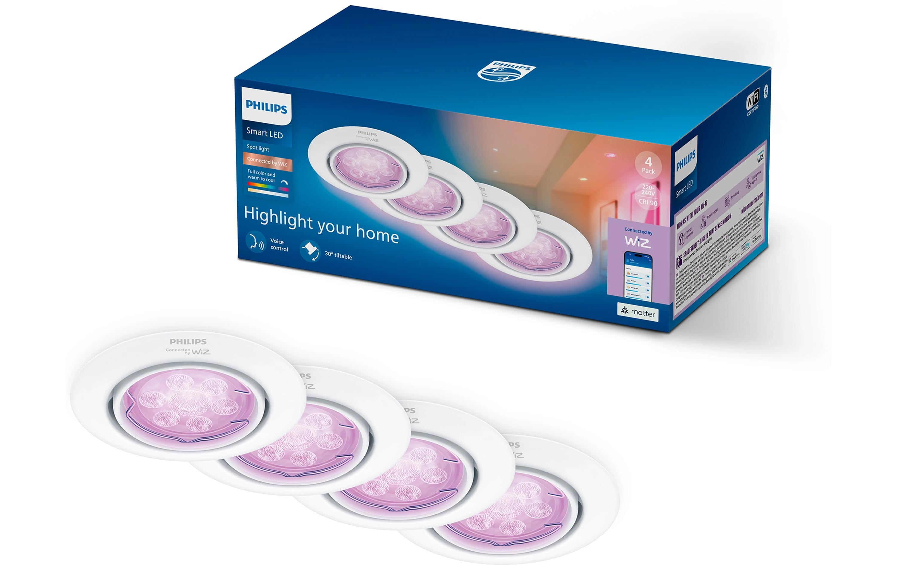 Philips Smart Lighting Tunable White & Color Einbauspot weiss, RGB