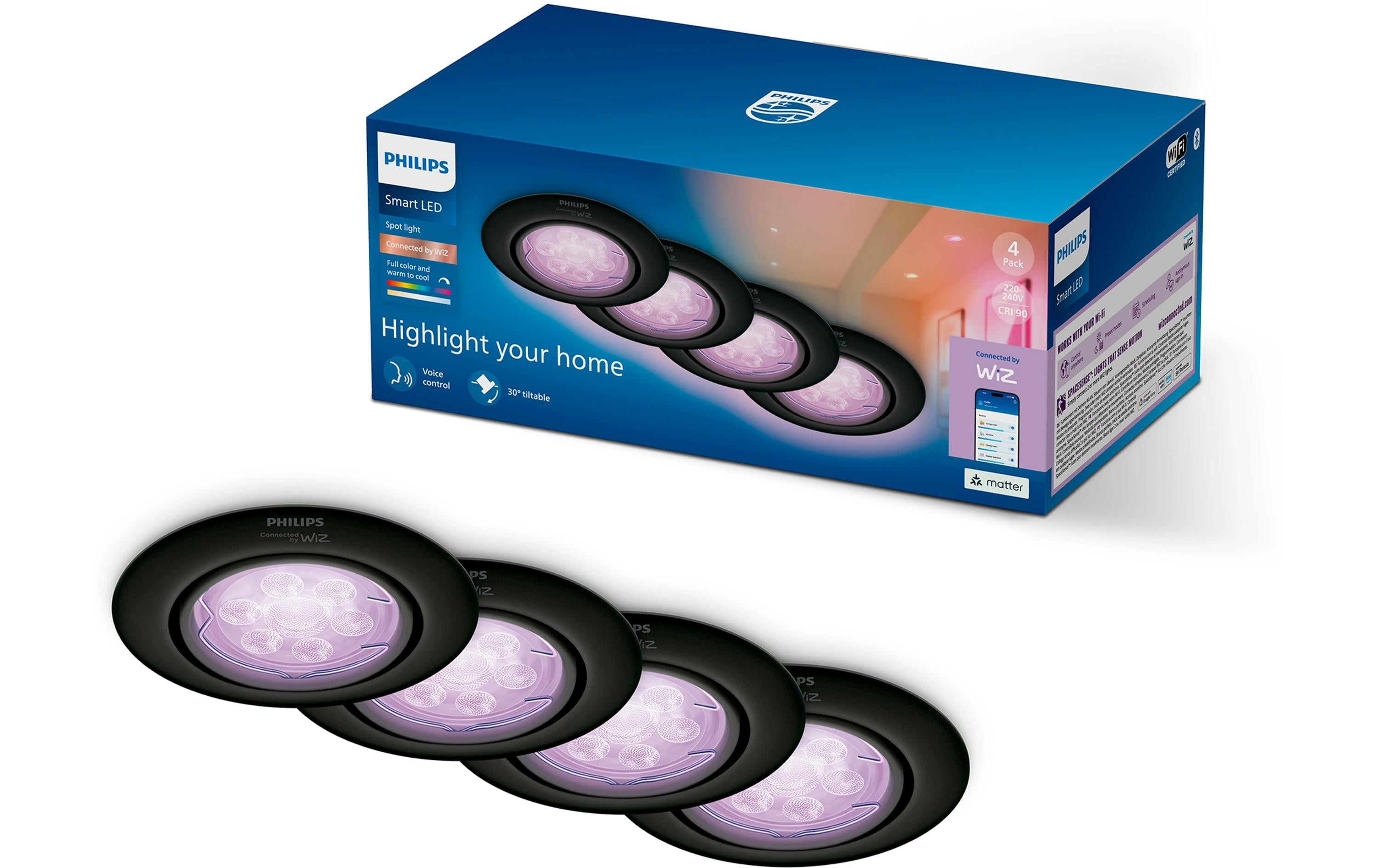 Philips Smart Lighting Tunable White & Color Einbauspot Schwarz