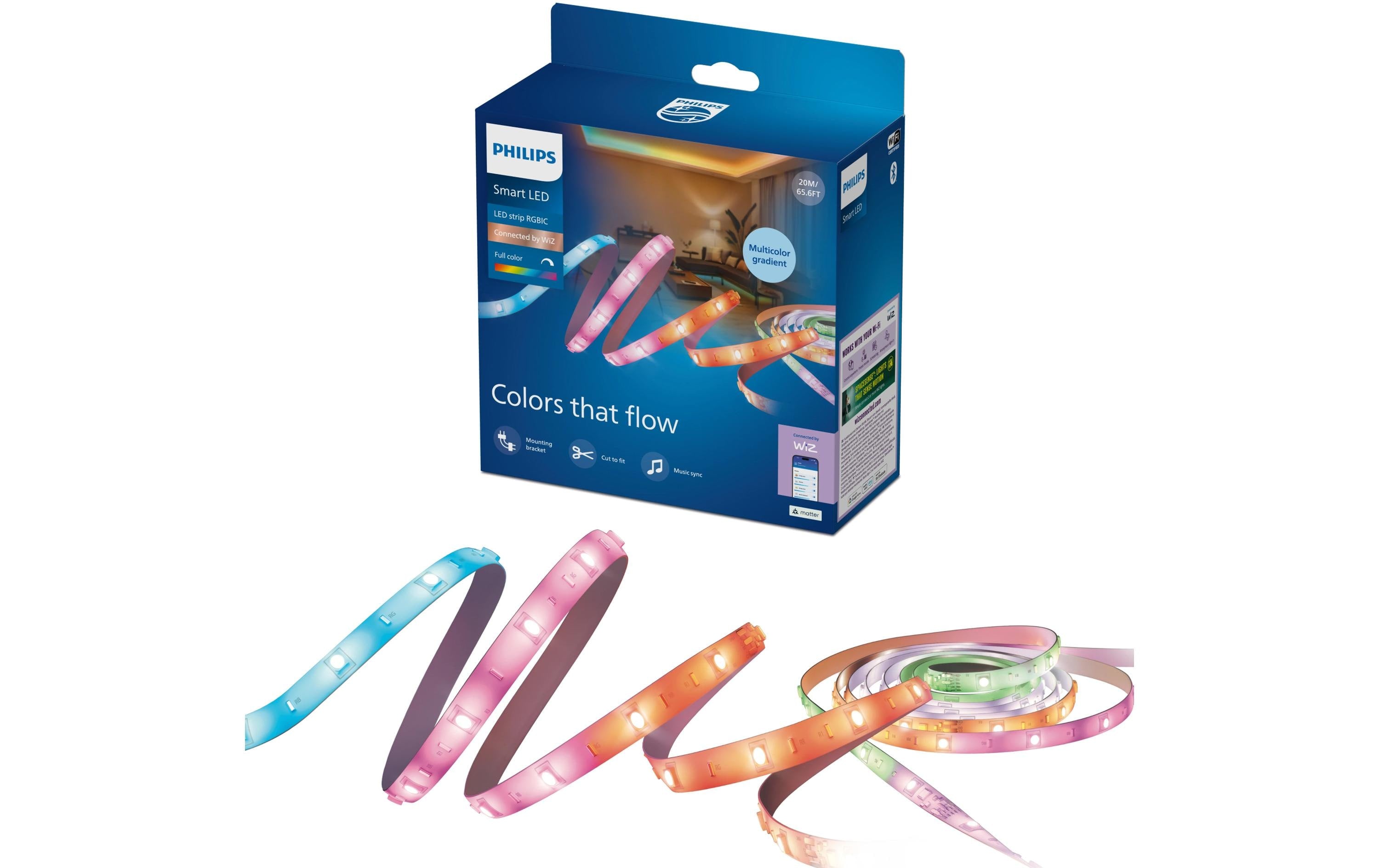 Philips Lightstrip RGBIC 20m Type-C Weiss