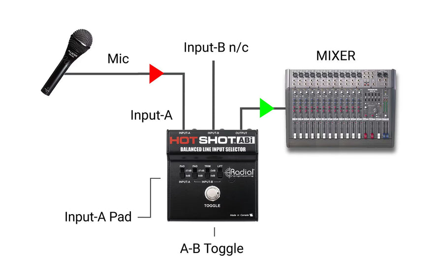 Radial HotShot ABi Symmetrischer Line-Eingangswahlschalter