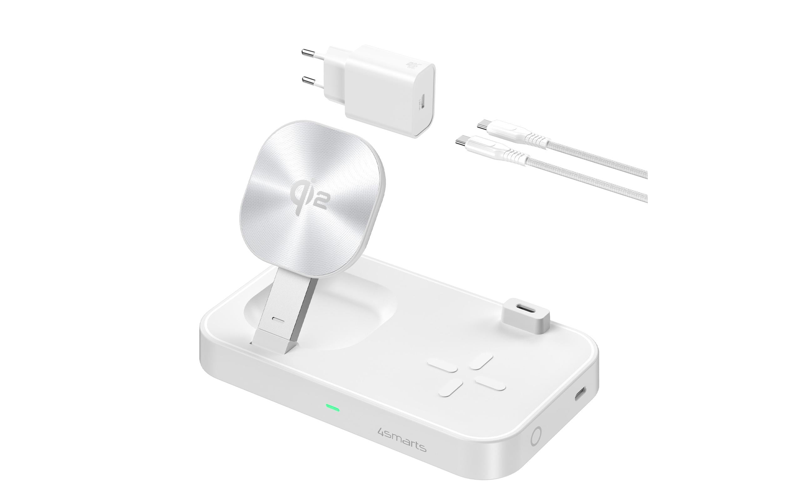 4smarts Qi2 15W / MagSafe Multi-Ladestation, weiss 15 W weiss