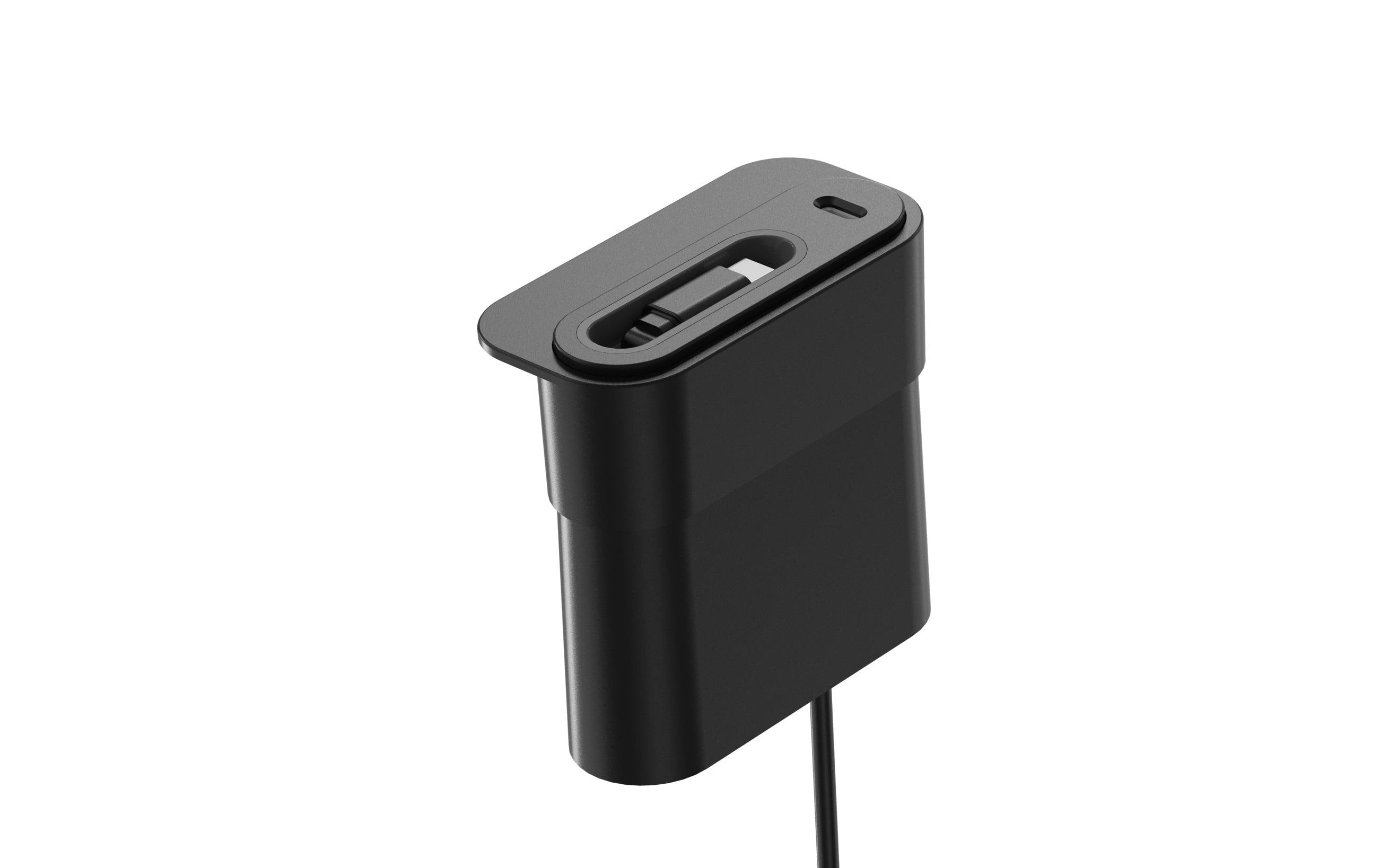Schönenberger Mini Desktop Charger USB C PD20W Schwarz mit ausziehbarem USB-C Kabel