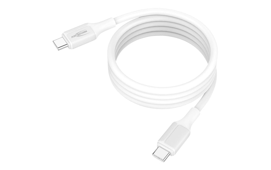 Ansmann Magnetisches Silikonkabel USB-C auf USB-C, weiss, 120 cm - Foto 1