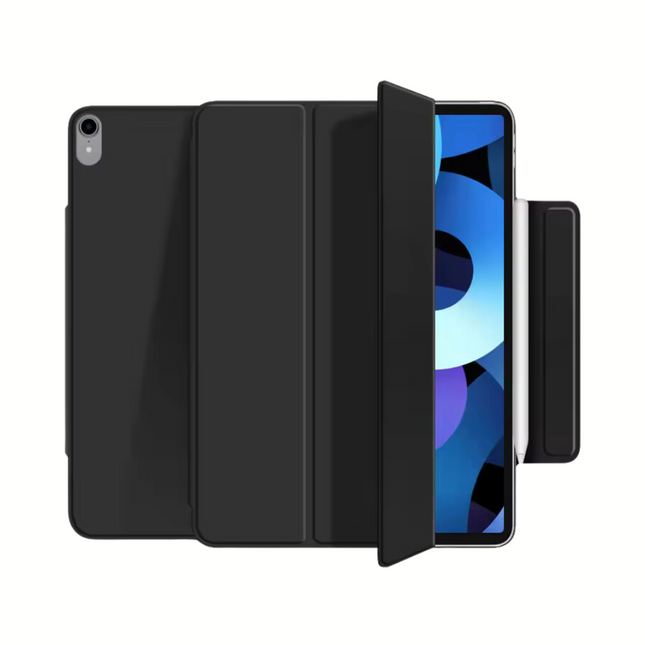 Leder und Silikon Case für Apple iPad Pro 12.9", Schwarz